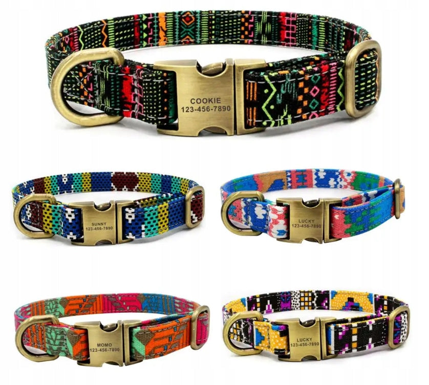 Personalized Collar Colorful Beautiful Designs Size S + Engraving Freebie! Brand Evergreen