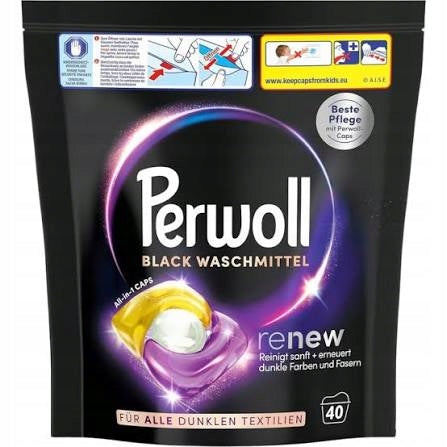 Perwoll RENEW Black Washing Capsules Refreshes and Protects 40pcs DE