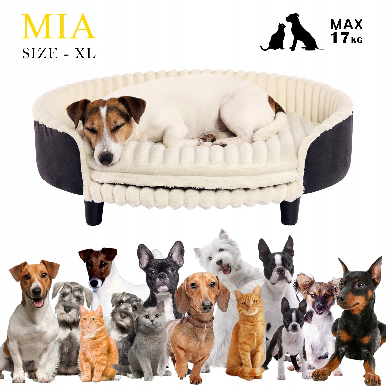 Pet Cat Dog Bed Sofa Soft L65x55 Comfortable Bedding Length 63 cm