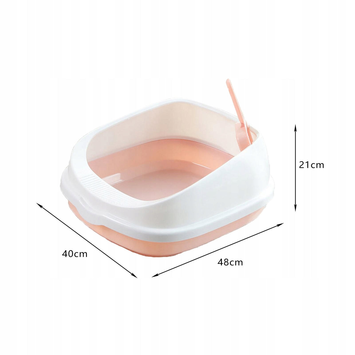 Pet Cat Litter Box Toilet, Removable Sand Box with Scoop, Large Pink Packaging status original