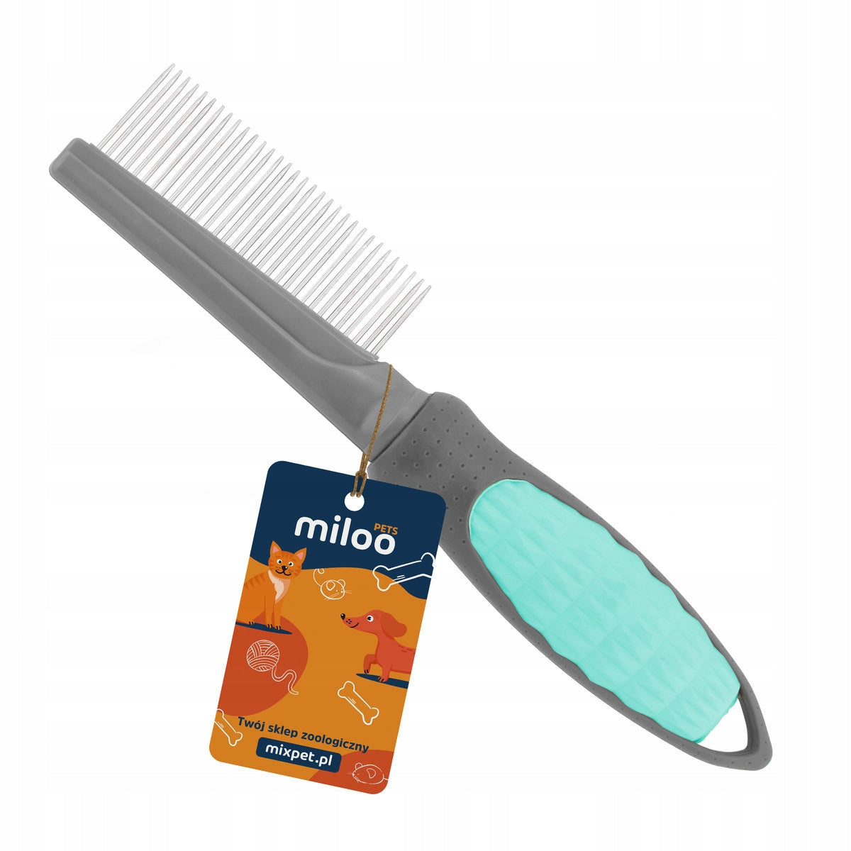 Pet Comb Non-Slip Handle Blue Miloo Pets