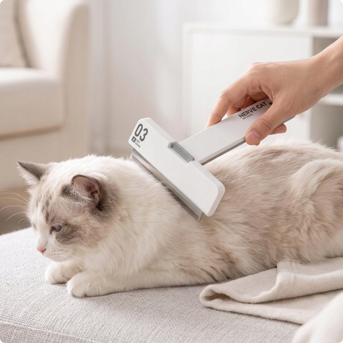 Pet Comb with Hair Release Fine Tooth Grooming Brush with Straight Large