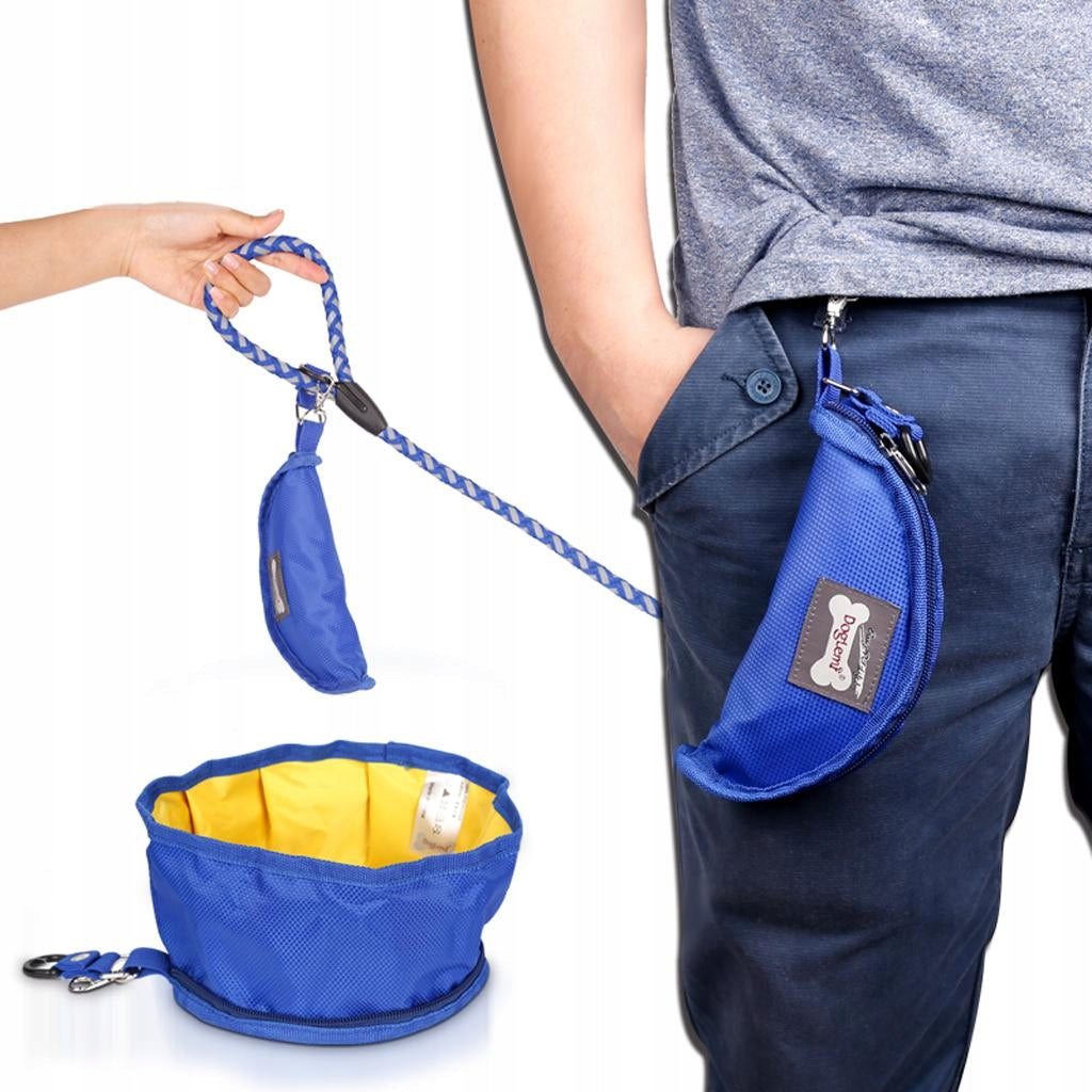 Pet Dog Cat Bowl Water Food Fold Up Portable Travel Waterproof 1100ML Black Manufacturer code Zzhediegouwan633