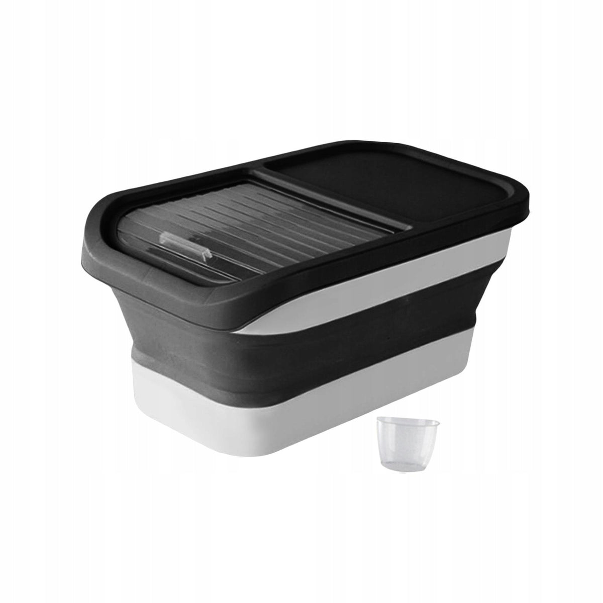 Pet Dog Cat Food Storage Container, Rice Box, Measuring Cup 10kg Black Packaging status original