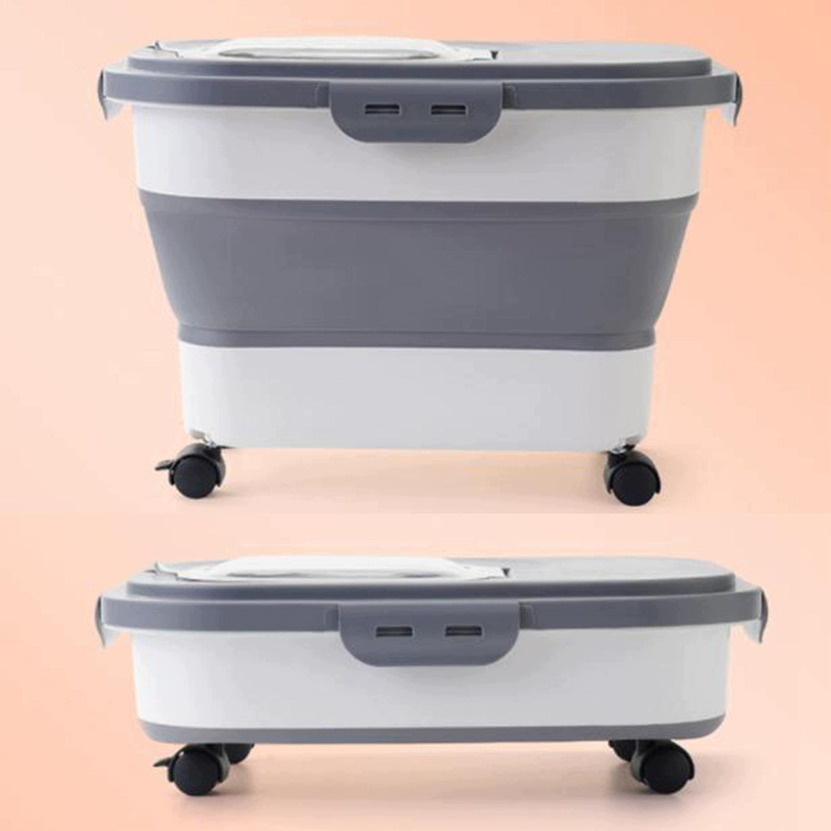 Pet Dog Cat Food Storage Container Rice Storage Bin Kitchen Large Gray Manufacturer code 08764058434