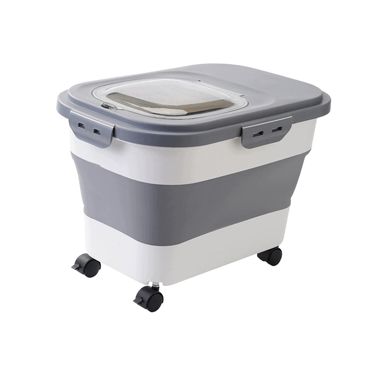 Pet Dog Cat Food Storage Container Rice Storage Bin Kitchen Large Gray