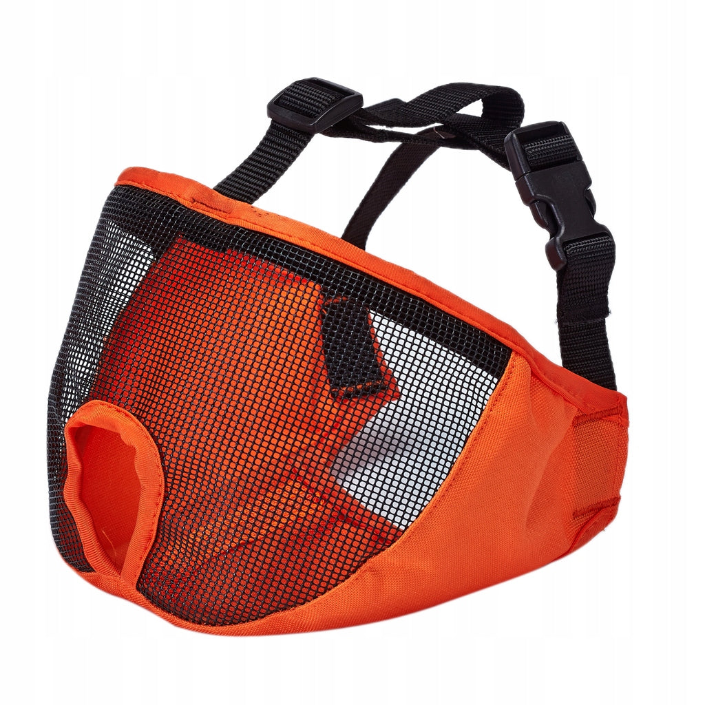 Pet Dog Mesh Mouth Muzzle Short Snout Dogs Muzzle Orange M