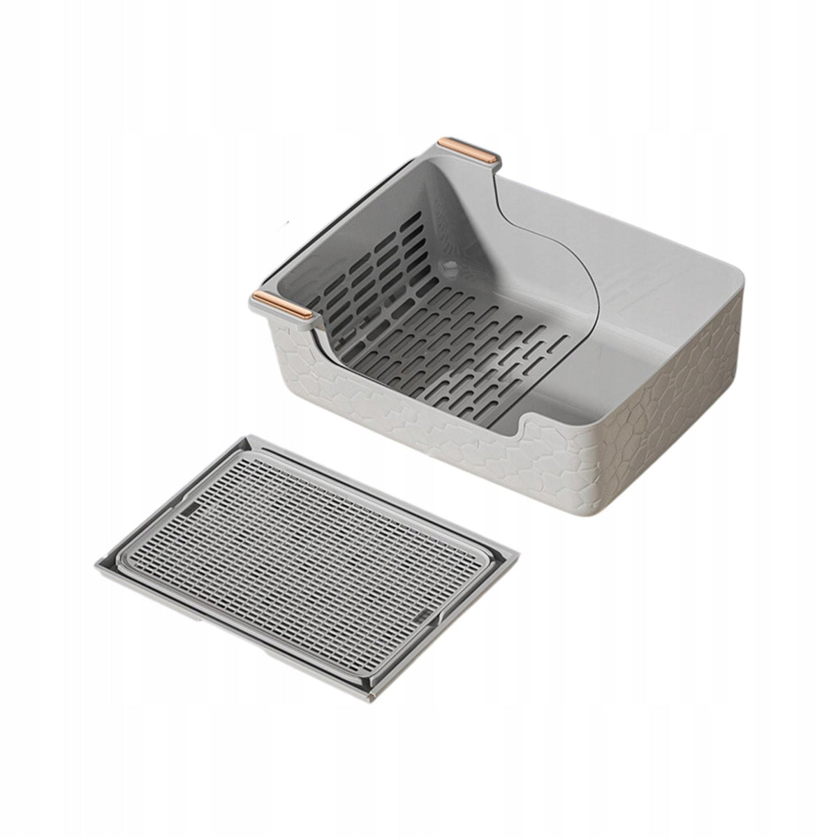 Pet Dog Toilet Deep Extra Large Semi Enclosed Litter Tray gray with Mat