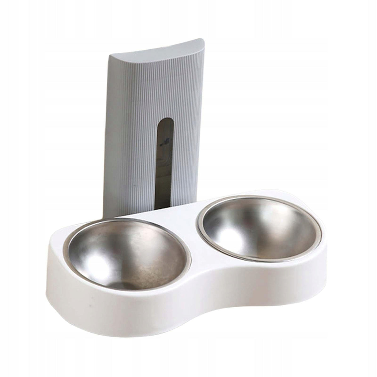 Pet Double Feeding Bowl Space Saving Adjustable