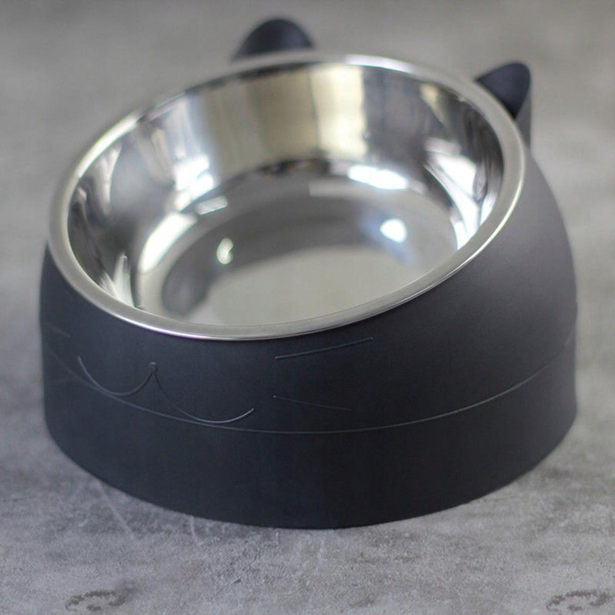 Pet Feeder Elevated Non Slip Metal Feeder, Inclined Elevated Black