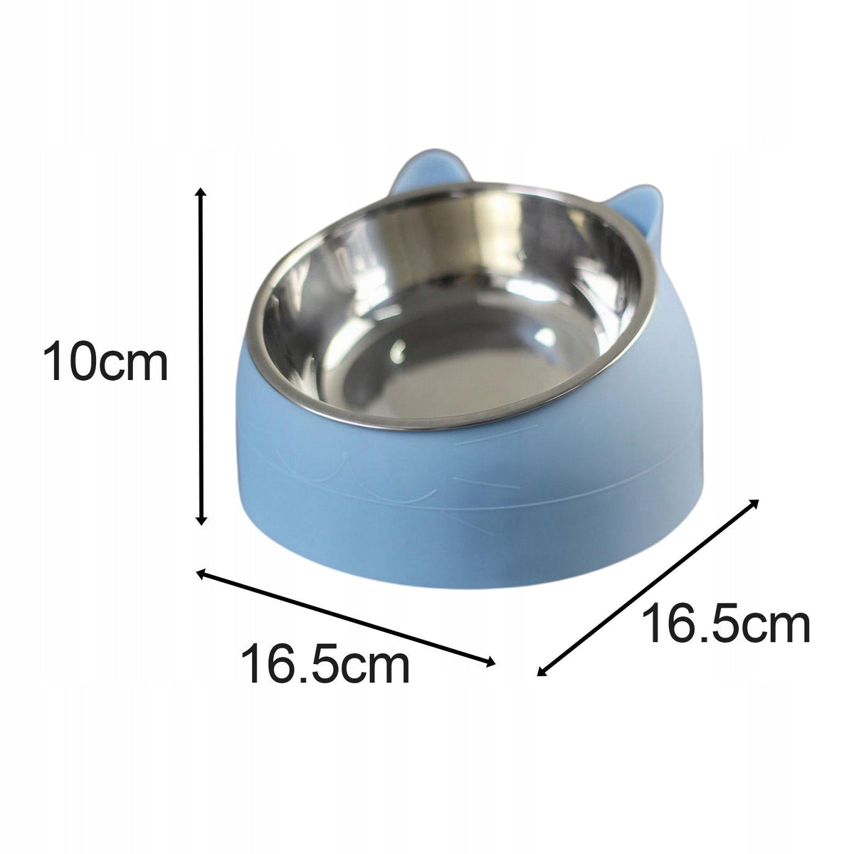 Pet Feeder Elevated Non Slip Metal Feeder, Inclined Elevated Container Blue Packaging status original