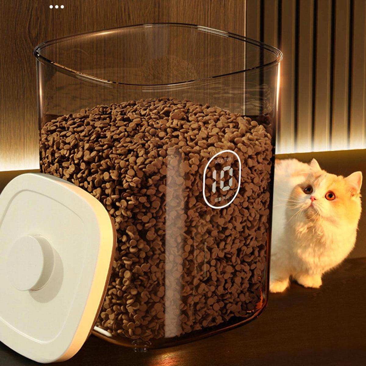 Pet Food Storage Container Multipurpose Food Bin Pet Treat L Transparent