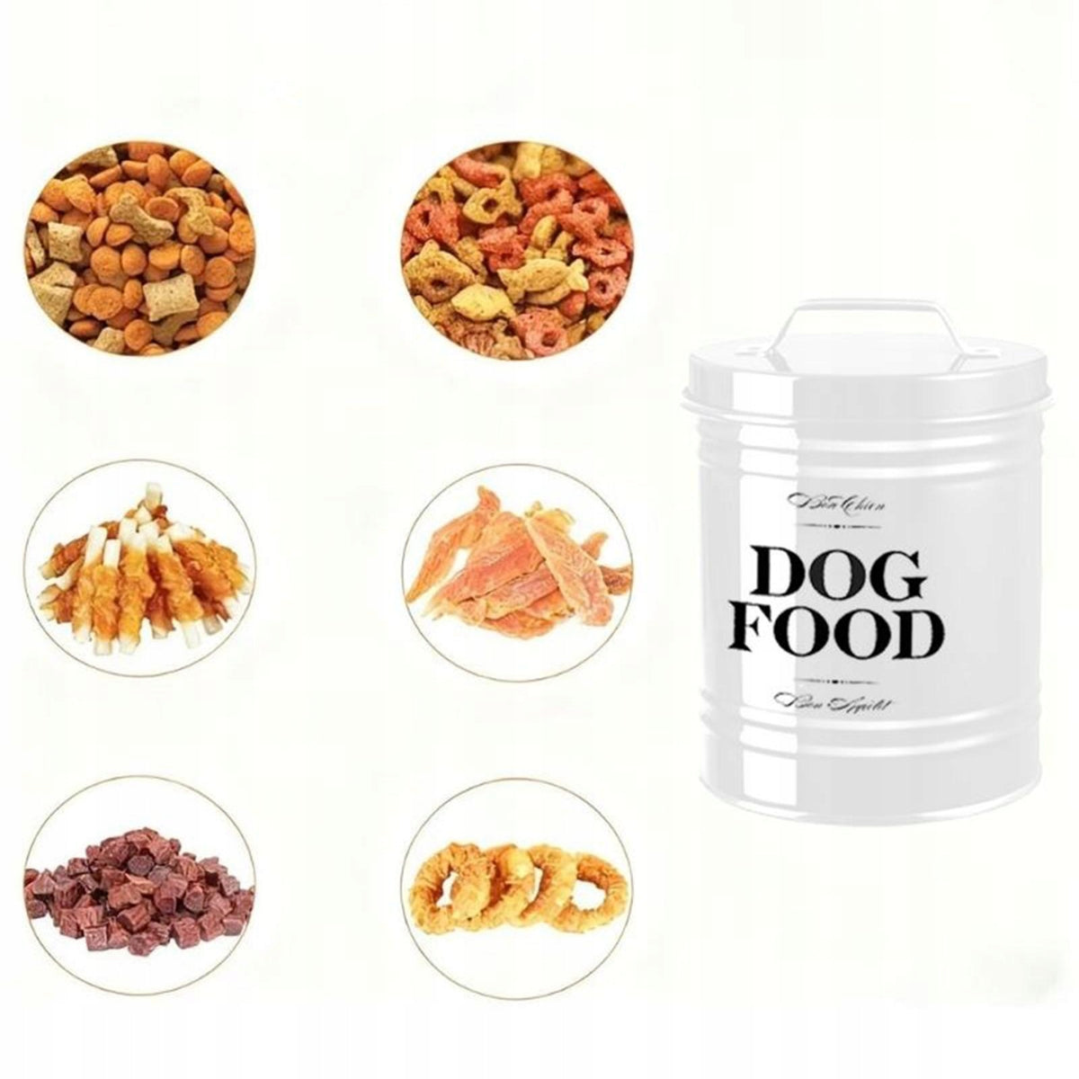 Pet Food Storage Container for Dogs Cats Pet Station Kitchen White Packaging status original
