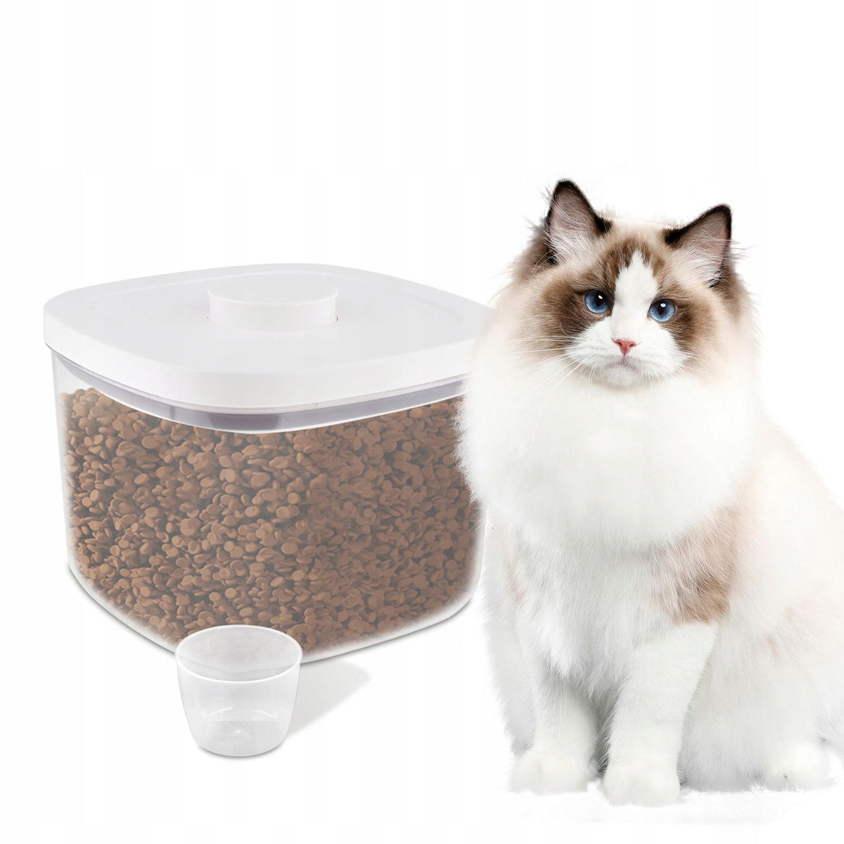 Pet Food Storage Container with Locking Lid Keep Fresh Sealed S Transparent