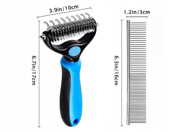 Pet Grooming Brush and Metal Comb Combo Brand Dolfos