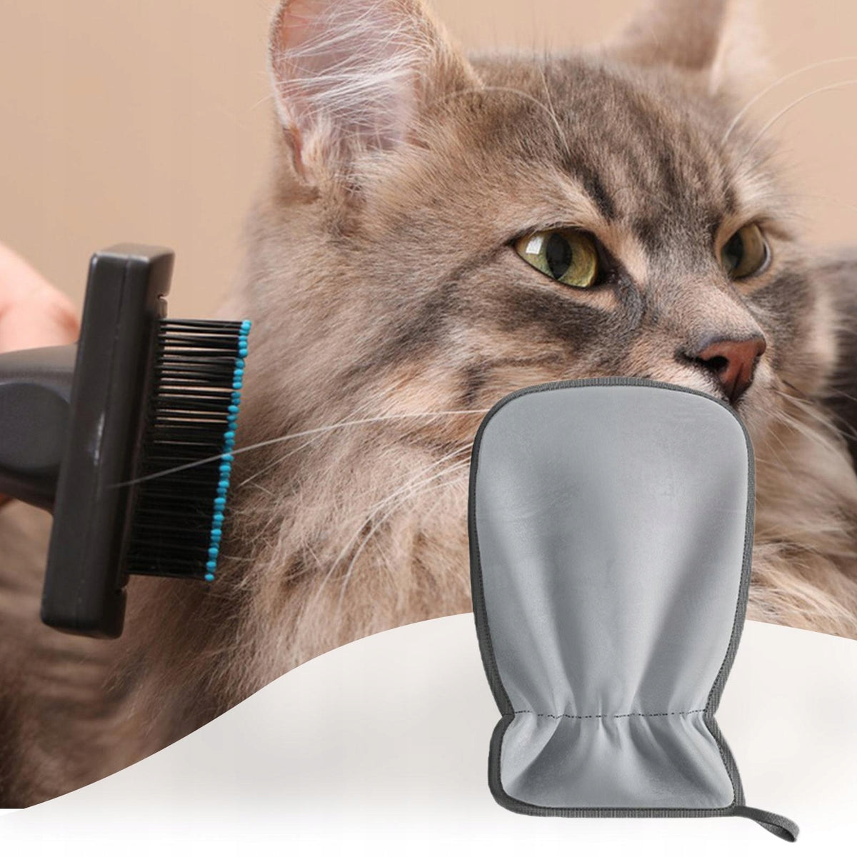 Pet Hair Removal Glove Multifunction Portable Practical Household Gray
