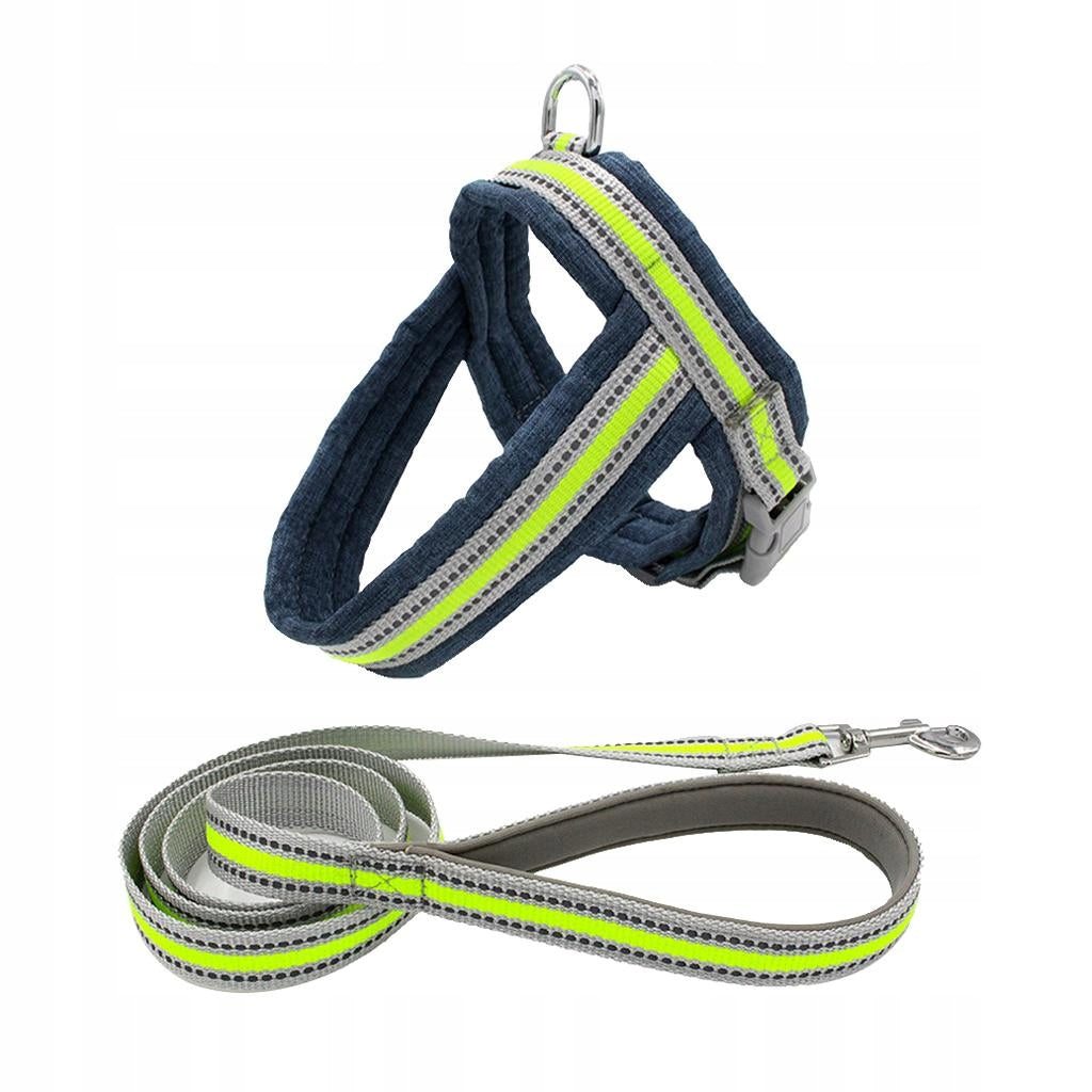 Pet Harness Vest Set Pet Walking Leash for Small Cat Fluorescent Green L