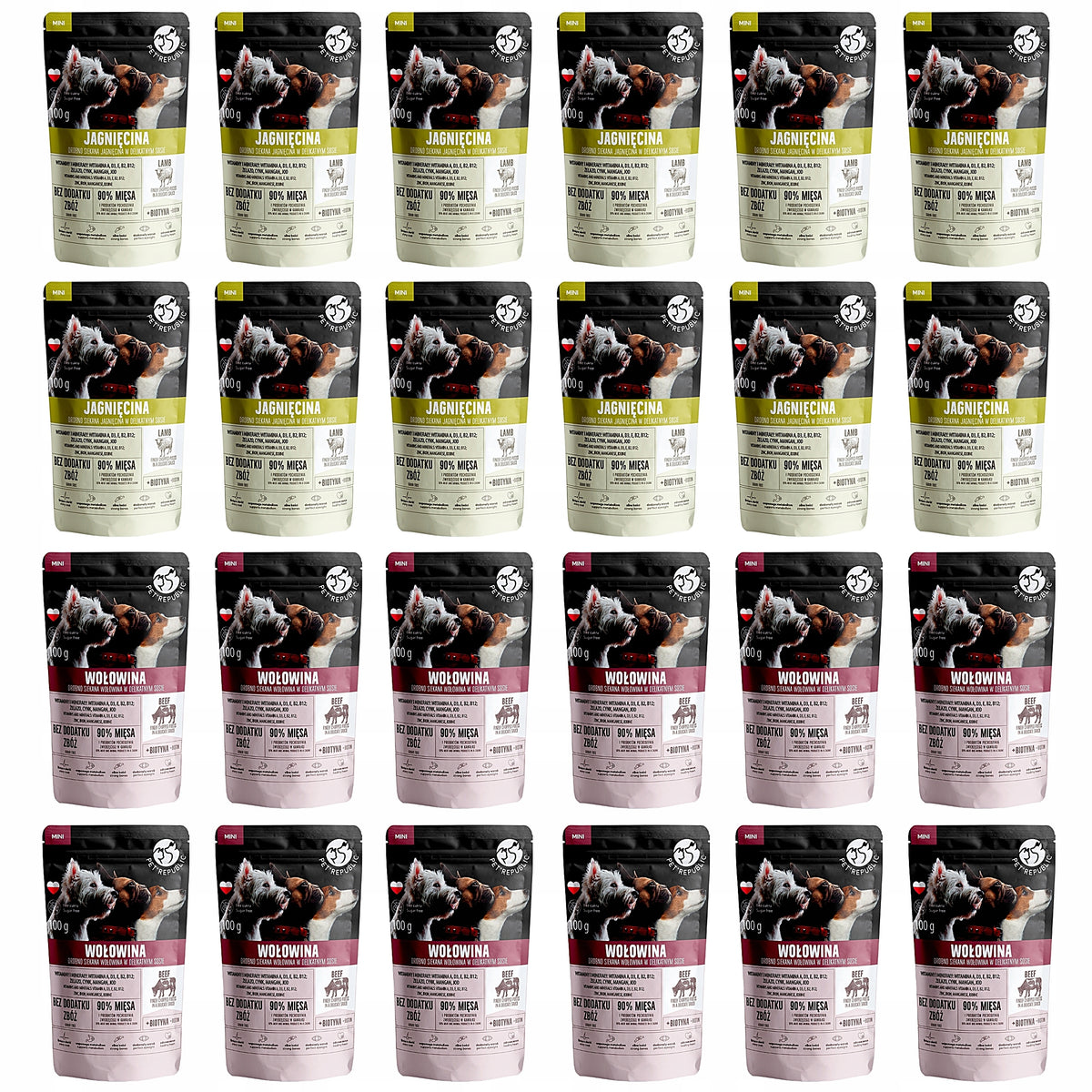Pet Republic Dog Sachets Mini Mix 24 x 100 g Manufacturer code PETREPUBLIC Mini Fileciki karma mokra dla psa