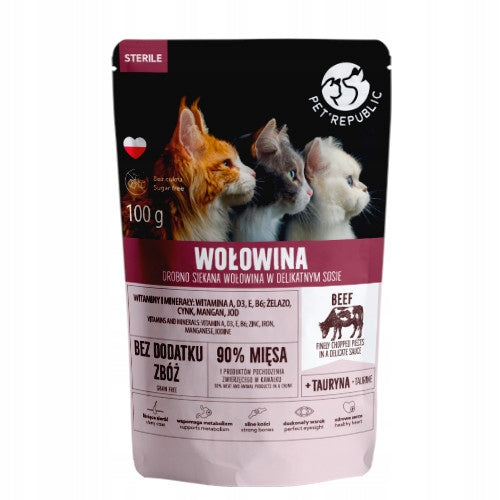 Pet Republic cats sterilized beef 100g