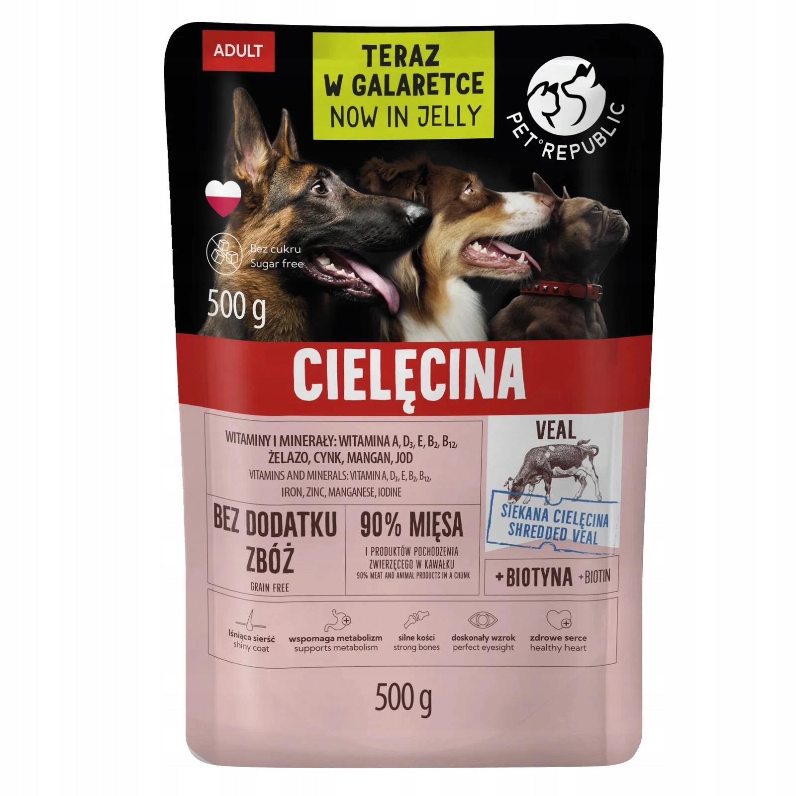 Pet Republic sachets for medium and large dogs 15x500g Packaging status original
