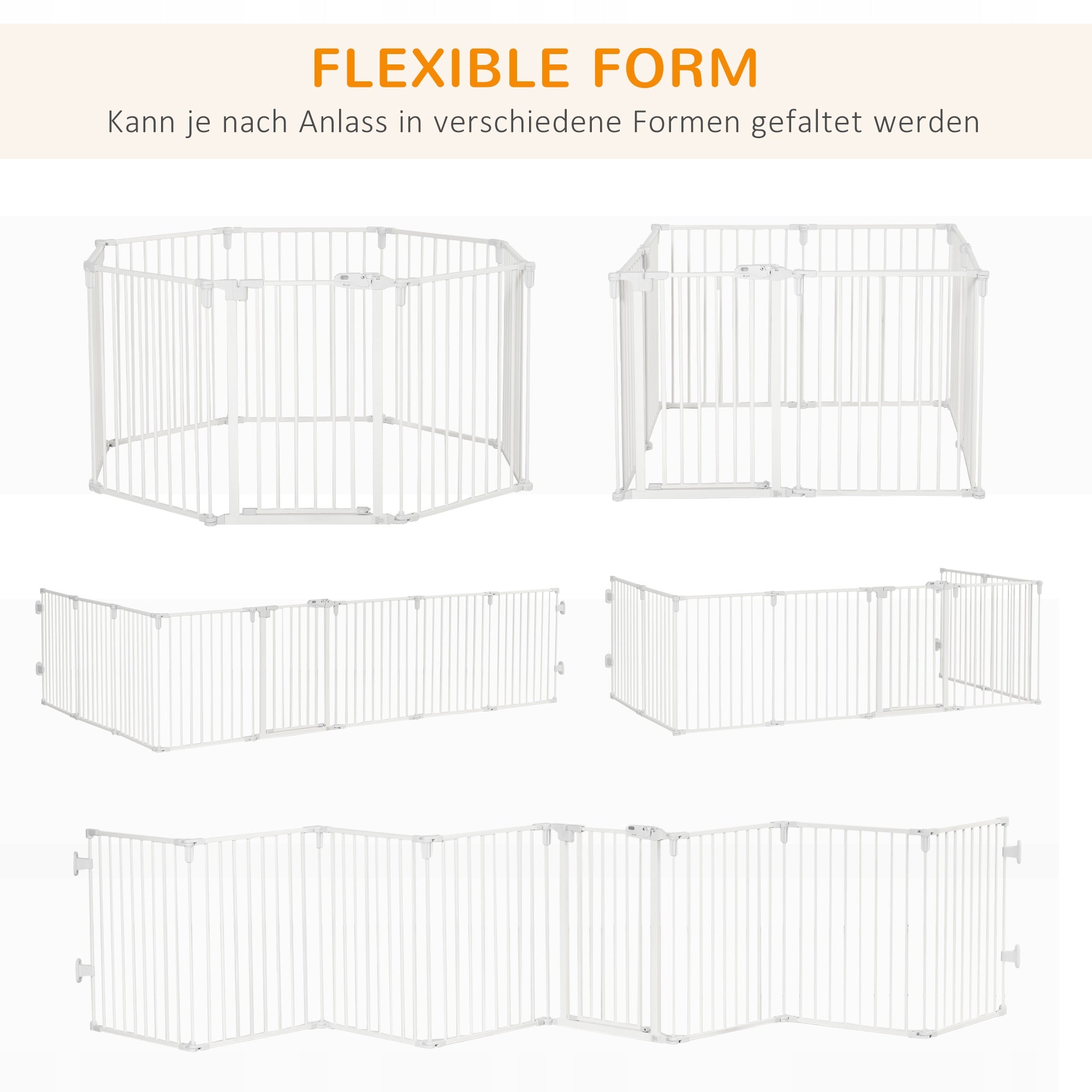 Pet Safety Gate 8-Piece Playpen Fence Fireplace Christmas Tree Length 482.5 cm