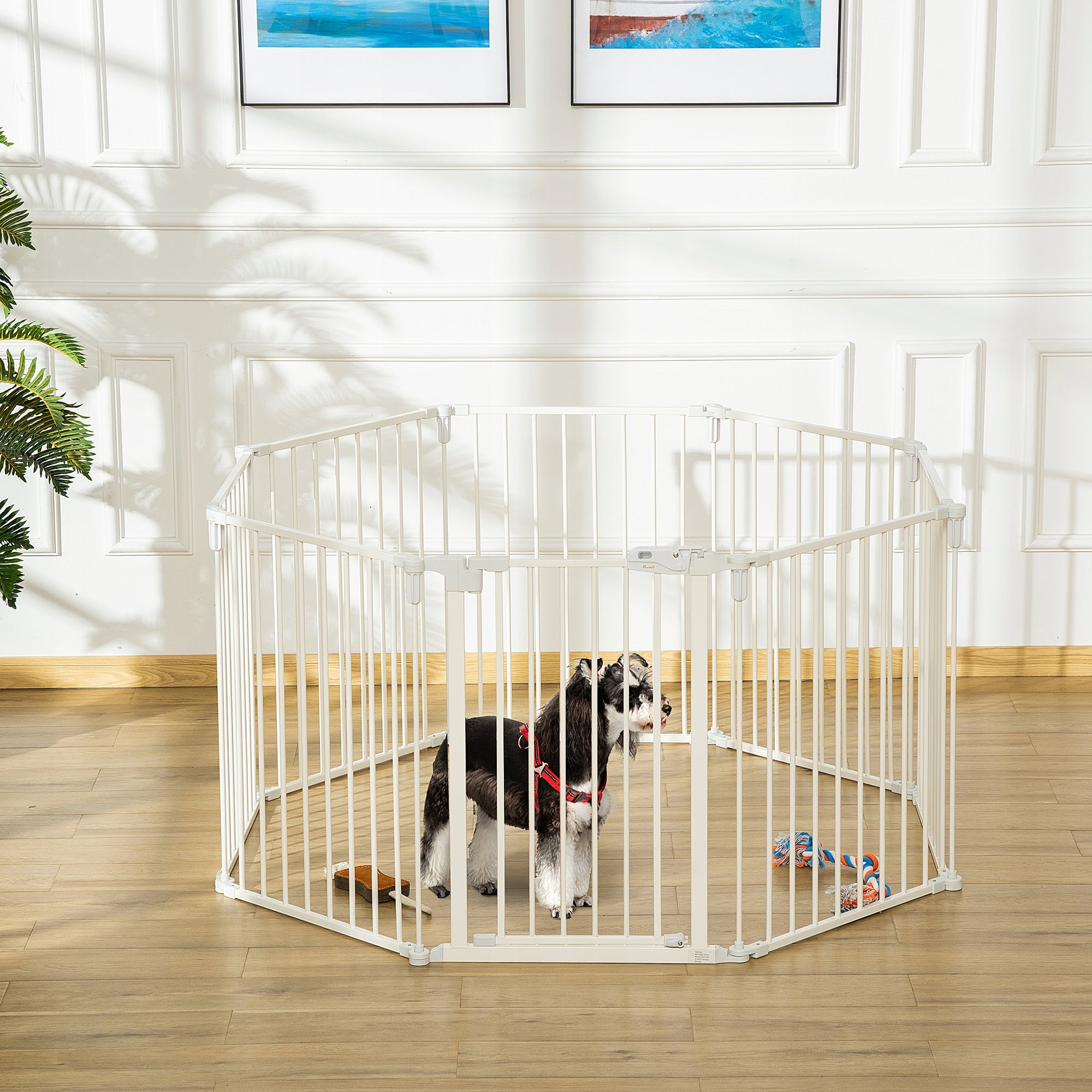Pet Safety Gate 8-Piece Playpen Fence Fireplace Christmas Tree Packaging status original