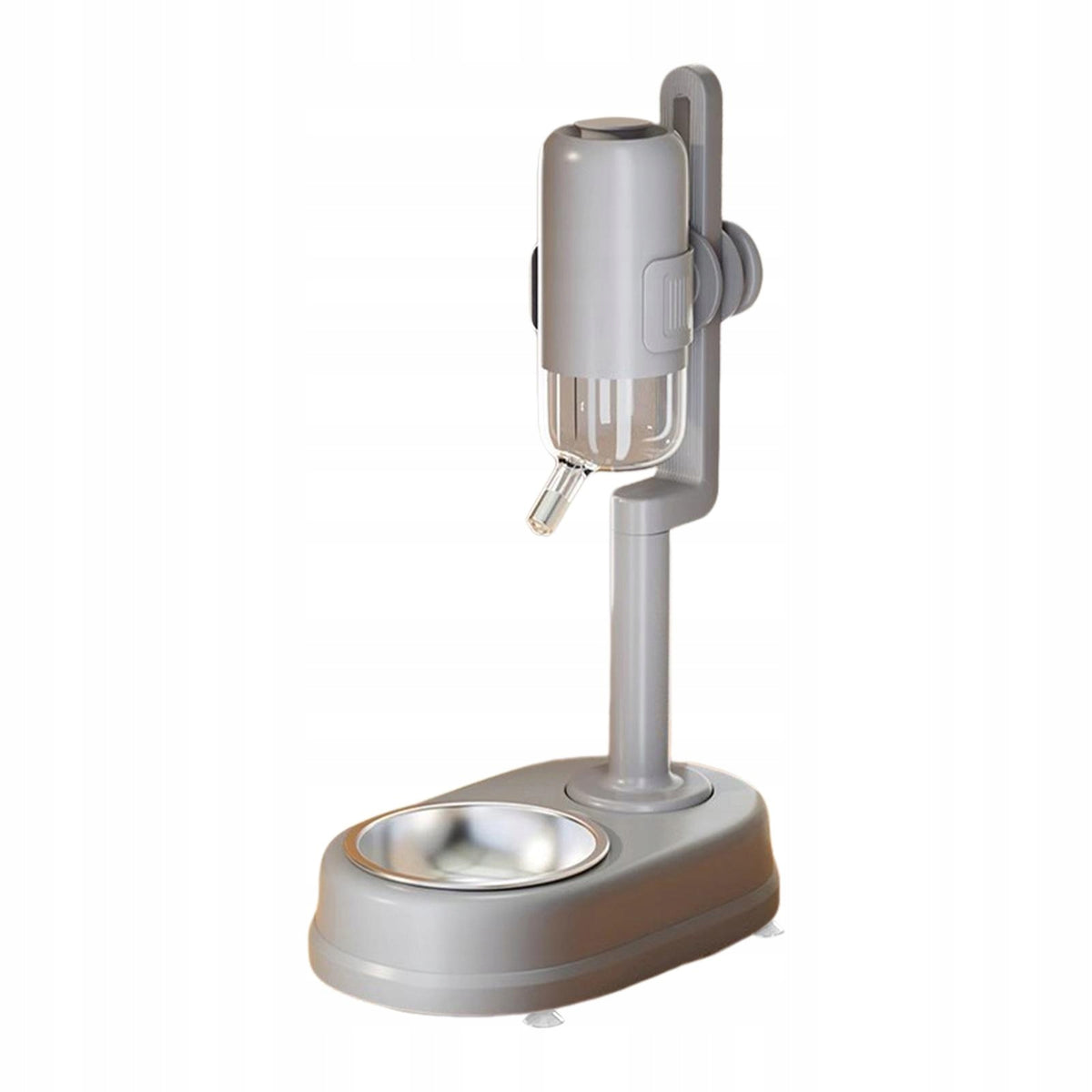 Pet Standing Water Dispenser and Feeder for Small Animals - Gray