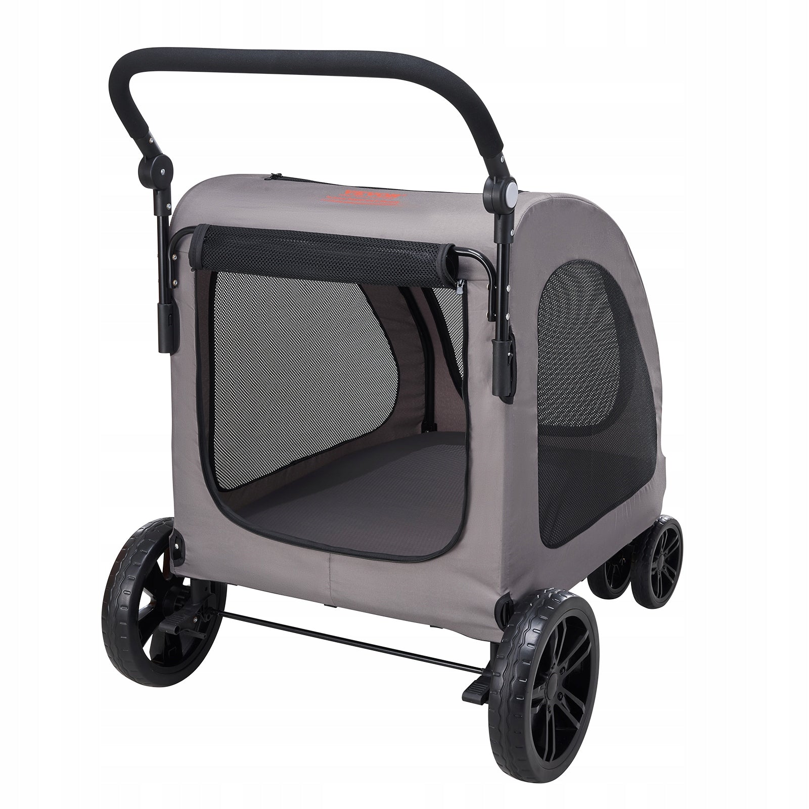 Pet Stroller 4-Wheels Dog Stroller Carrier 160lbs Weight Capacity Portable Color black