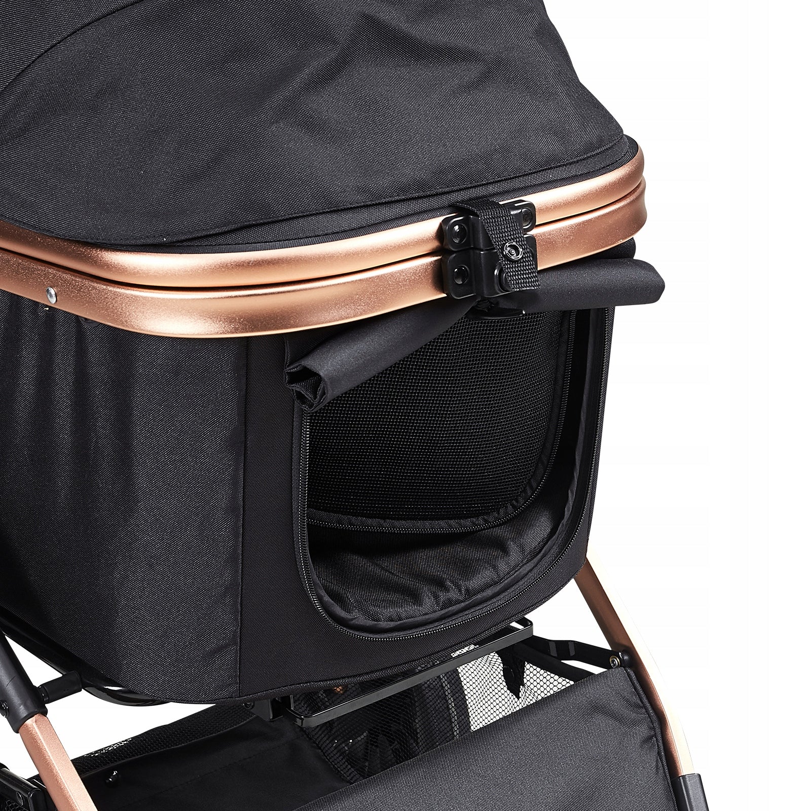 Pet Stroller 4 Wheels Rotate Brakes 29.9kg Capacity Detachable Black Brand Vevor