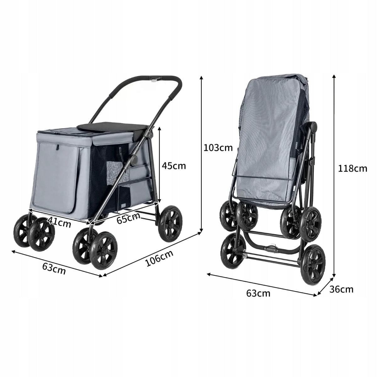 Pet Stroller Transporter Costway grey Brand Costway