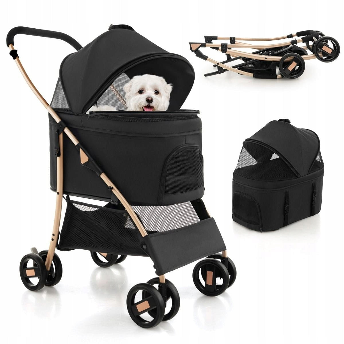 Pet Stroller with Car Seat Pet Transporter