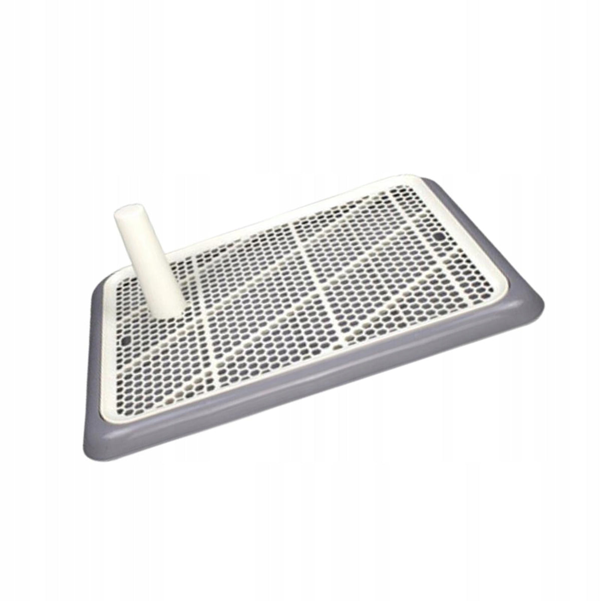 Pet Toilet Dog Cat Potty,Dog Litter Box with Urinary Column, Portable Grey