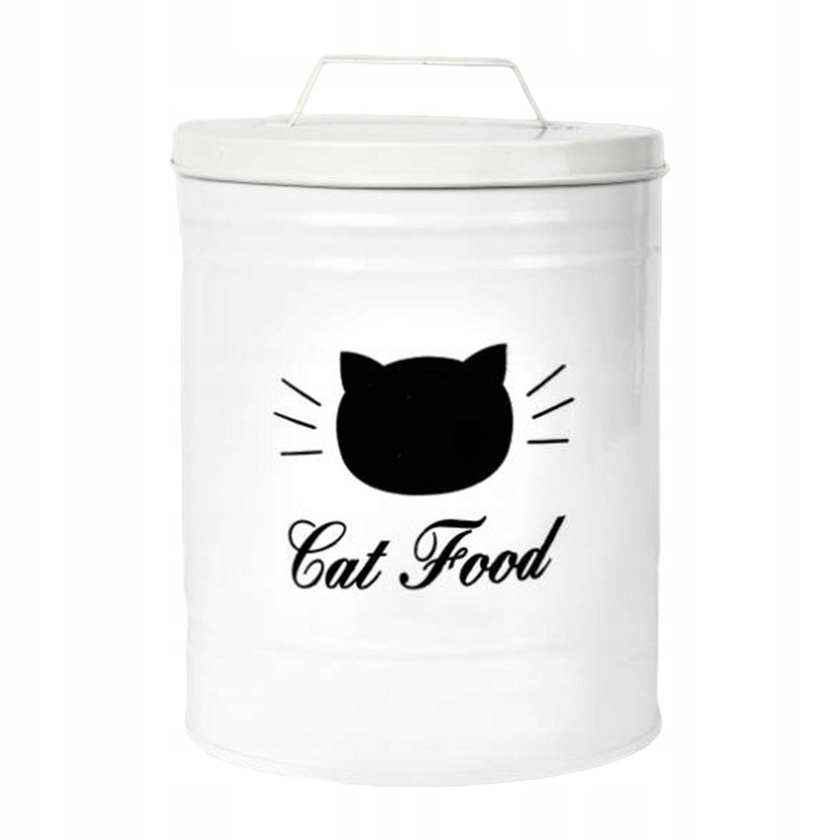 Pet Treat Container Sturdy Food Storage Iron Functional Dog Food Bin White