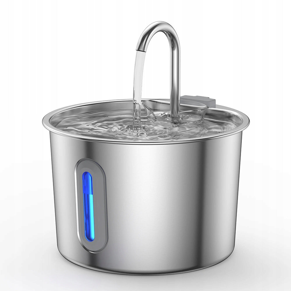 Pet Water Fountain 2.2L USB Ultra-Quiet Pump Stainless Steel for Cats/Dogs