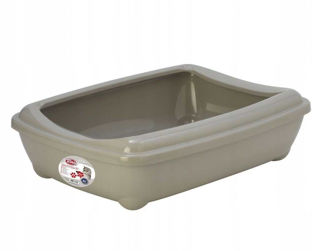 PetNova CAT LIFE KITTYTRAY Cat litter box open with frame grey size XL
