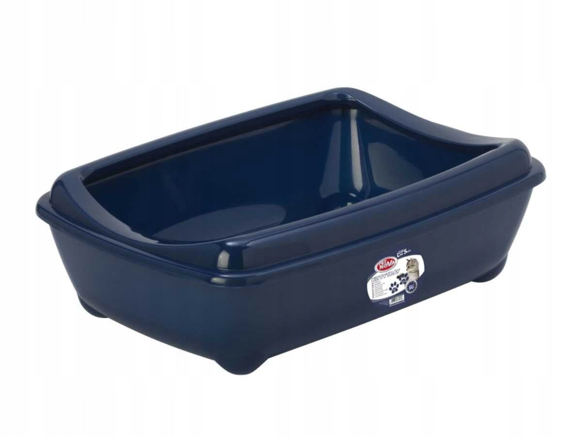 PetNova CAT LIFE KITTYTRAY Cat litter box open with frame navy blue size M