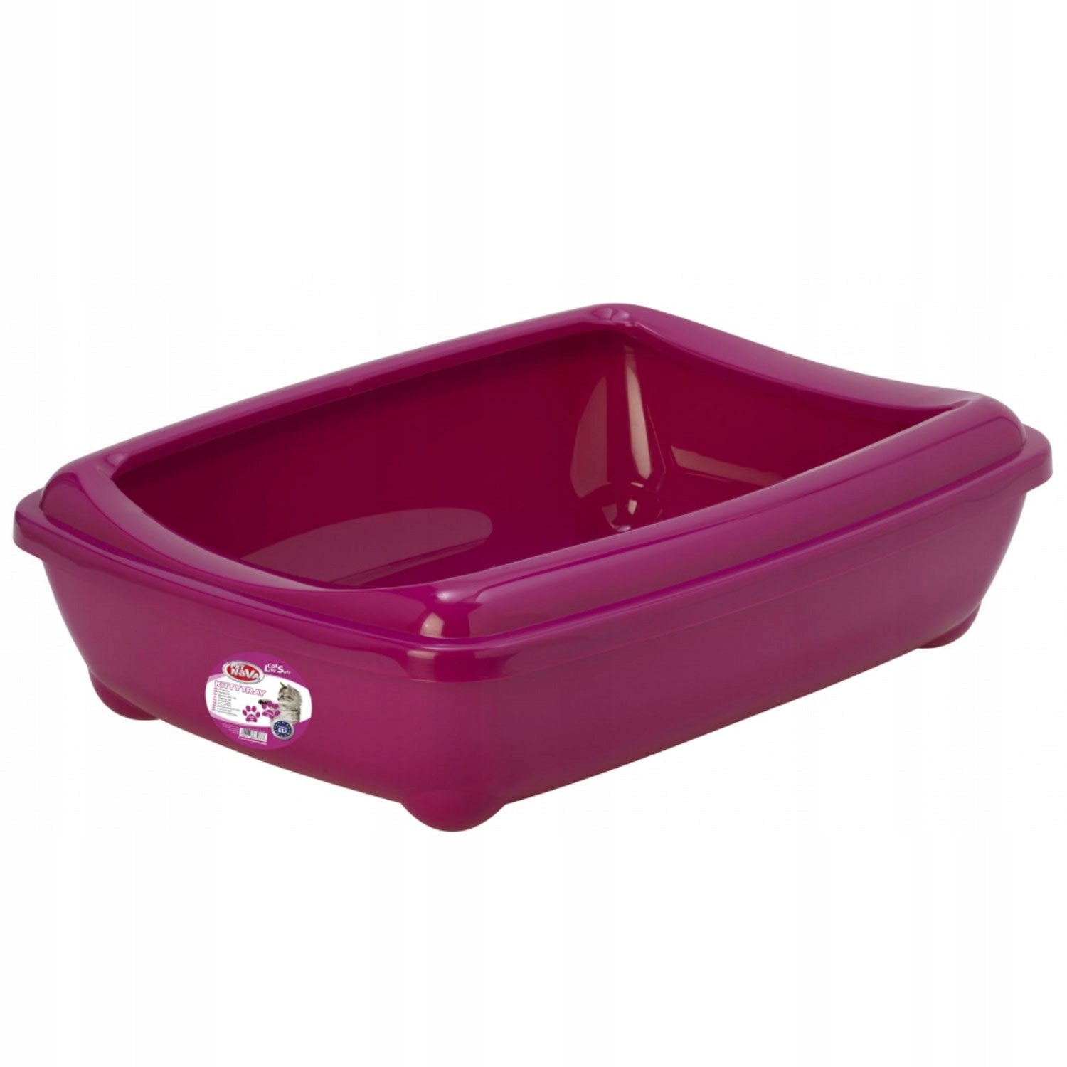 PetNova CAT LIFE KITTYTRAY Cat litter box open with frame pink size. L