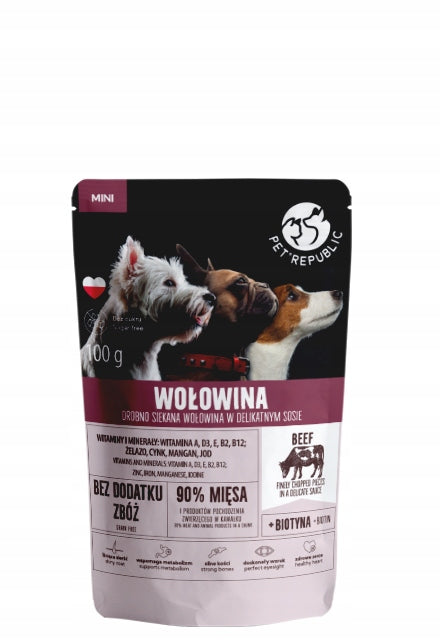 PetRepublic in beef sauce 100g for dog