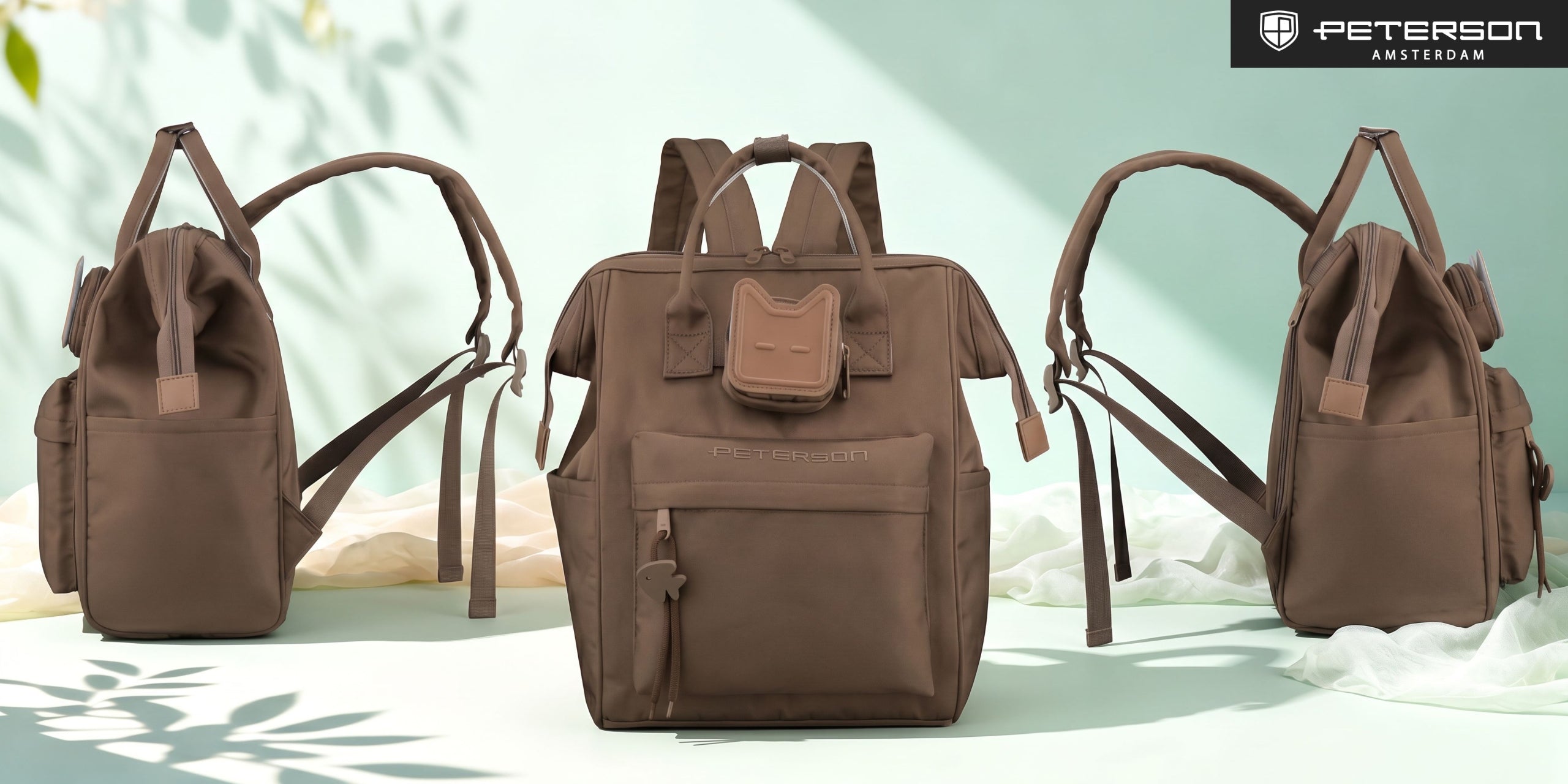 Peterson Women's City Backpack for School Laptop Work for College Brown Brand Peterson