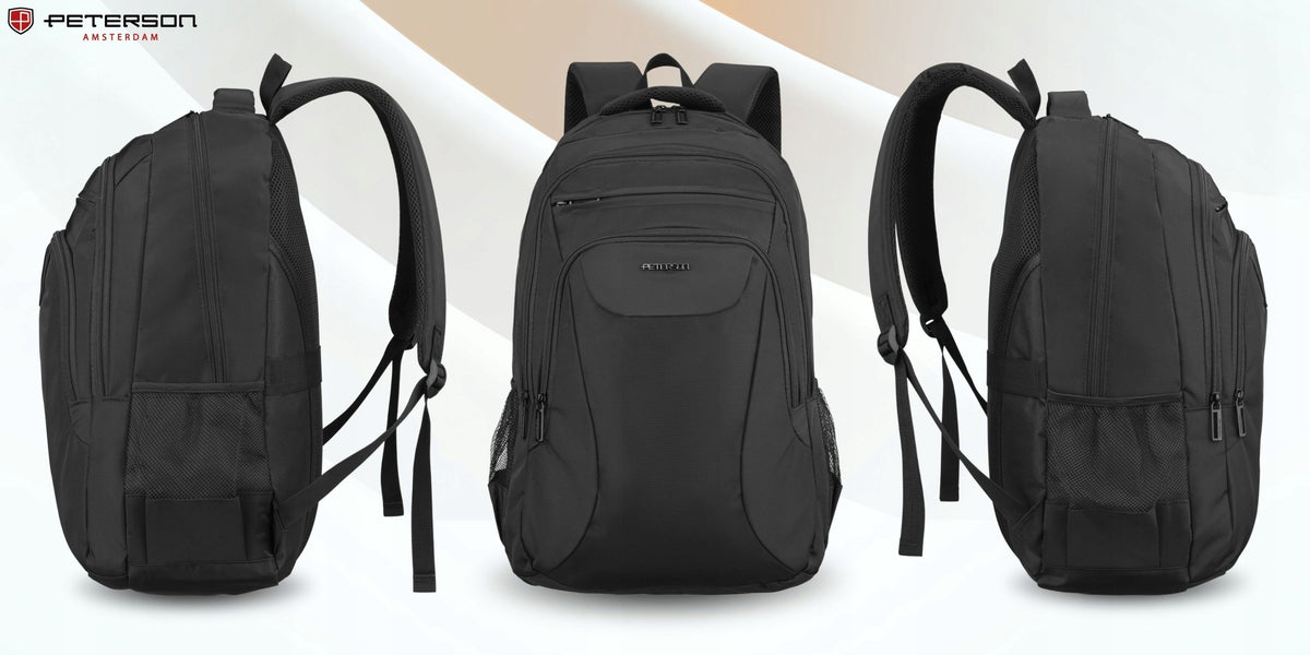 Peterson backpack for school city work elegant black ergonomic Brand Peterson