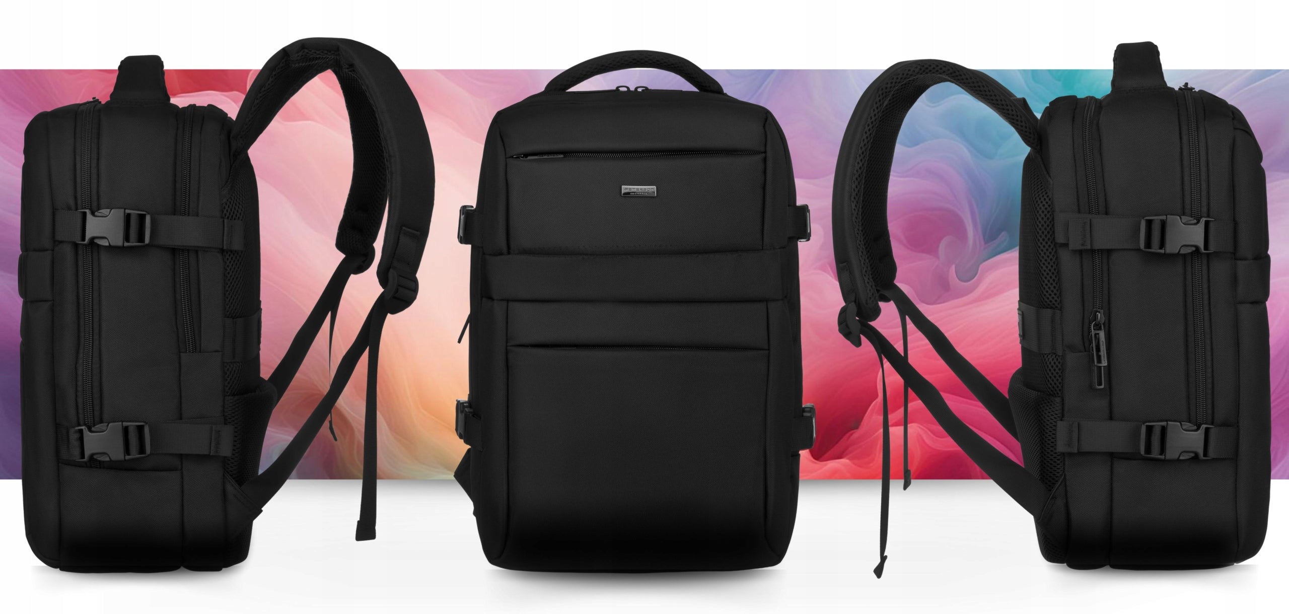 Peterson business men's laptop backpack roomy solid Packaging status original