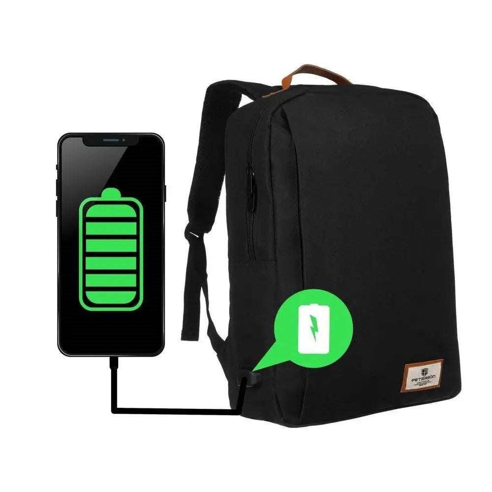 Peterson sports backpack light roomy with USB port socket CHARGER