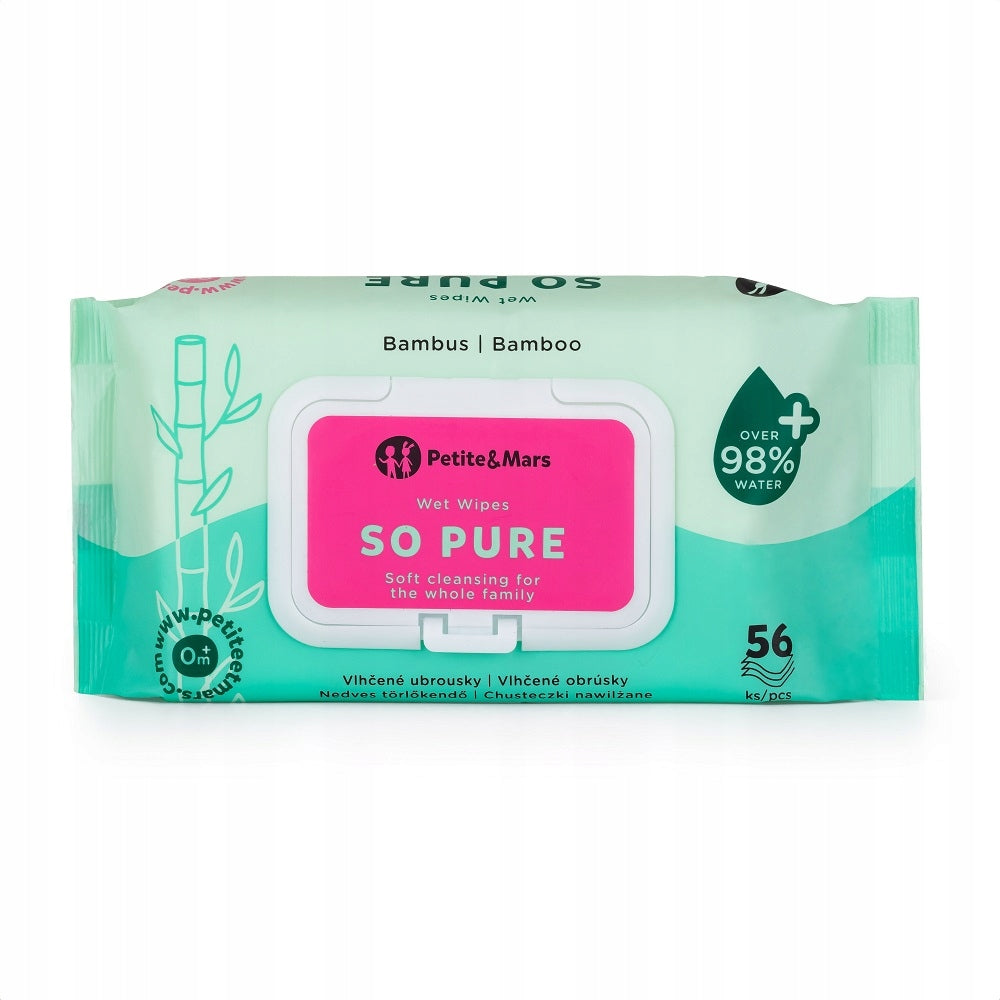 Petite&Mars Bamboo Wet Wipes Biodegradable 4x56 Pack 4 Pack Manufacturer code 8596202008361