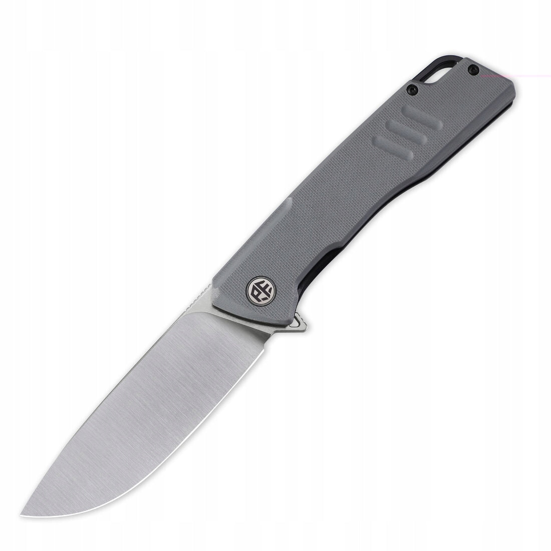 Petrified Fish Loco Folding Knife Satin D2 Handle G10 Grey/Blu
