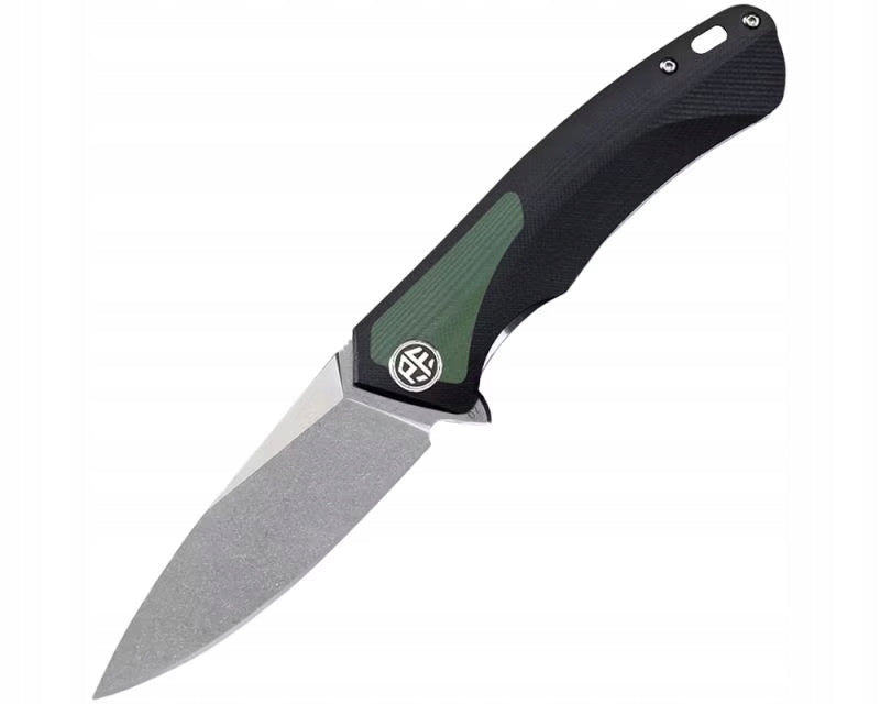 Petrified Fish PUB Stonewashed D2 Green Black G10 Folding Knife