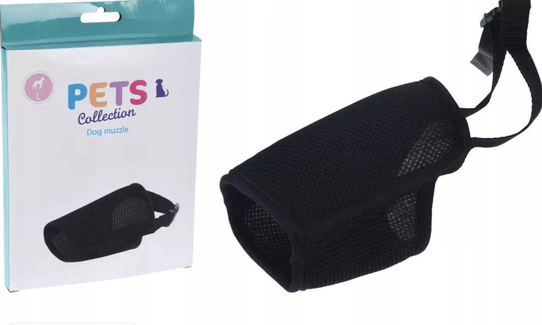 Pets Collection Dog muzzle Material Soft Textile Black S M L