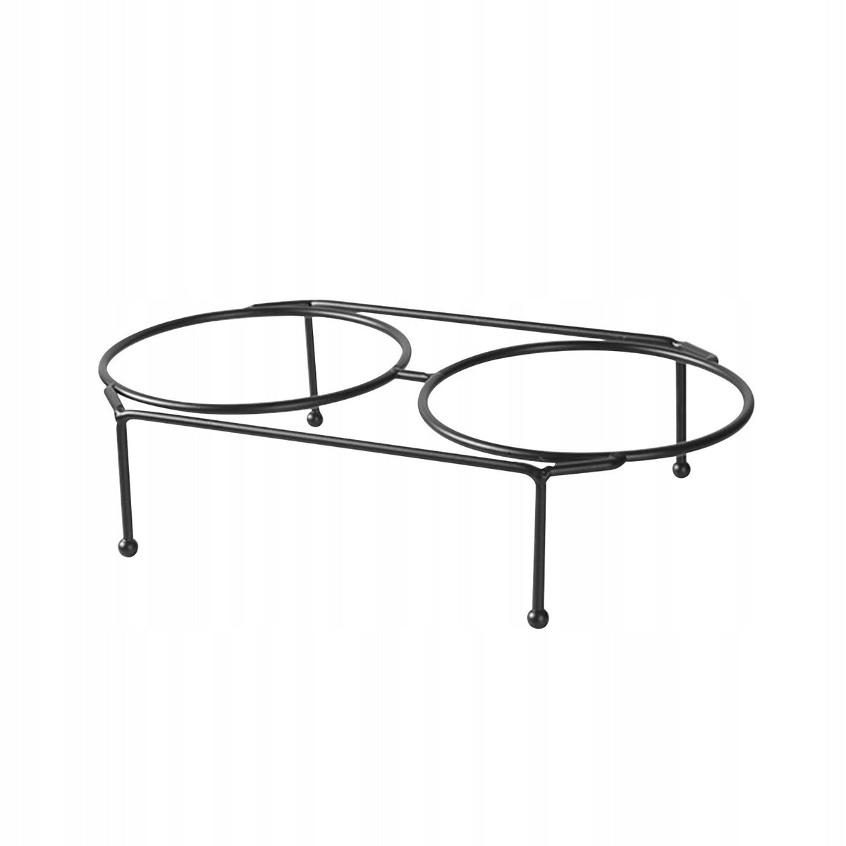 Pets Feeder Bowl Rack with Stainless Steel Feeding Stand 27cmx6cmx12.5cm