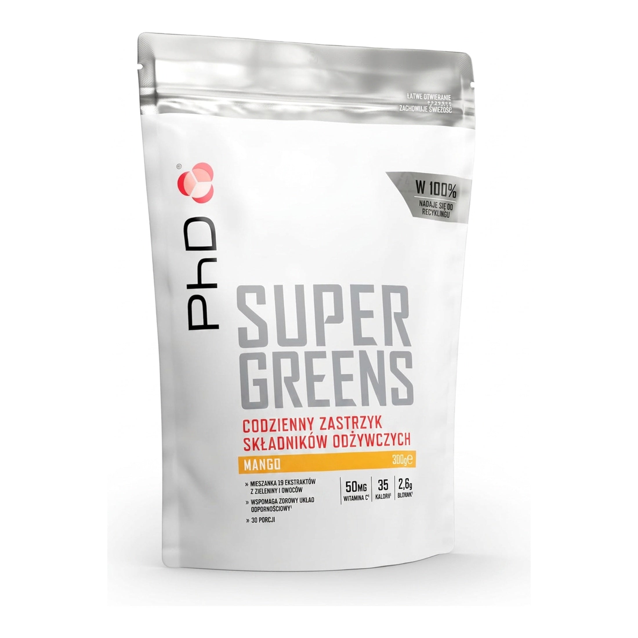 PhD Super Greens Mango 300g