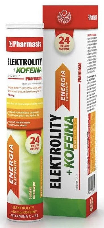 Pharmasis Electrolytes + Caffeine effervescent tablets 24 pcs