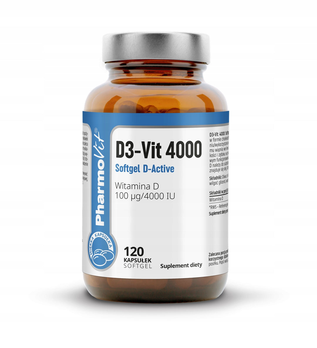 Pharmovit Vitamin D3 4000 IU 120 capsules